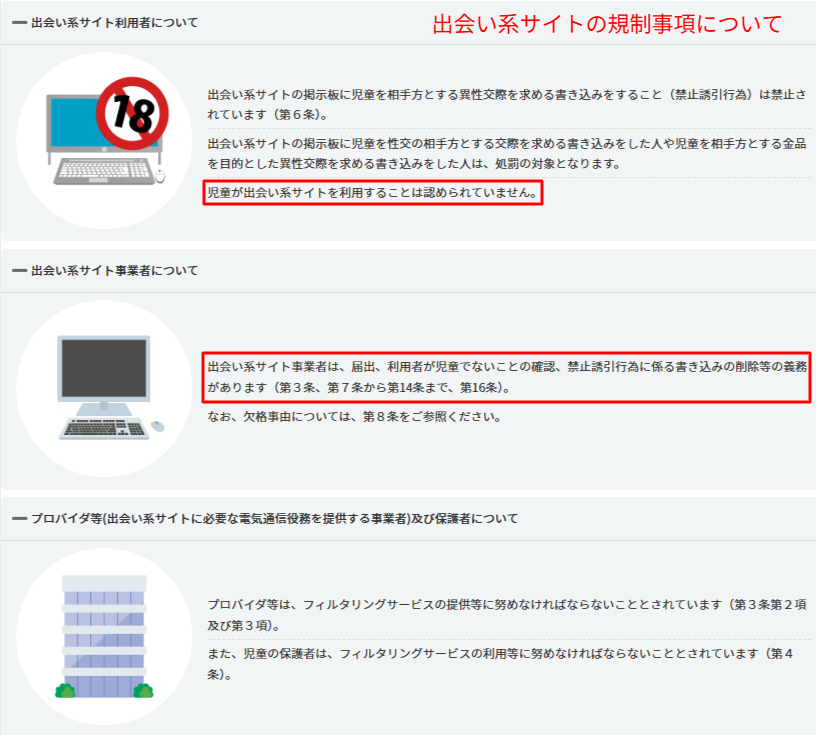 警察庁が示す出会い系サイト事業者の届出義務と18歳未満の利用禁止